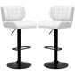 Swivel PU Leather Barstools Set of 2 Adjustable Bar Stools with Footrest Back for Kitchen Counter Dining Room White