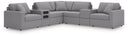 7 Pc. Sectional With Audio And Storage Consoles