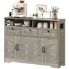 Sideboard Buffet Cabinet with 4 Doors and 3 Drawers - Grey