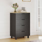 Dresser for Bedroom with 4 Drawers, Chest of Drawers with Solid Wood Legs for Closet, Living Room, Entryway, Black
