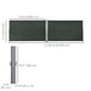 236" x 71" Outdoor Privacy Wall, Double Retractable Side Awning, Patio Screen for Garden, Balcony, Grey