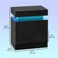 Nightstand Set of 2, End Side Tables with LED Lights, Bedside Tables with 2 Drawers, for Bedroom, Black