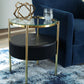 Nedman - Black / Gold Finish - Accent Table With Speaker