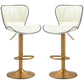 Counter Height Swivel Bar Stools Set of 2, PU Leather - Cream White