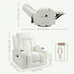 Swivel Massage Reclining Sofa with Cup Holders - Cream White