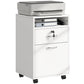 24" Vertical Filing Cabinet with Lockable Drawer, Mobile File Cabinet with 2 Keys, Wheels for Home Office, White