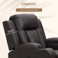Swivel Massage Recliner Chair Rocker, Overstuffed Manual Reclining Sofa, PU Leather Rocking Chair with Side Pockets, Cup Holders, for Living Room, Nursery, Brown