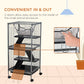 4-Tier Rolling Small Animal Cage, Deluxe Guinea Pig Cage, Ferret Cage for Mink Chinchilla Kitten Rabbit