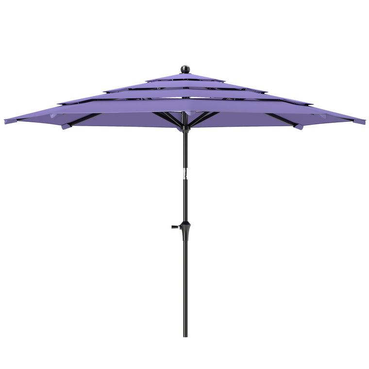 10.7FT Purple Patio Umbrella with 8 Ribs & Push Button Tilt