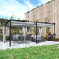 Metal Retractable Pergola Canopy with Sidewalls, Outdoor Gazebo UPF30+ Sun Shade Shelter for Garden, Deck