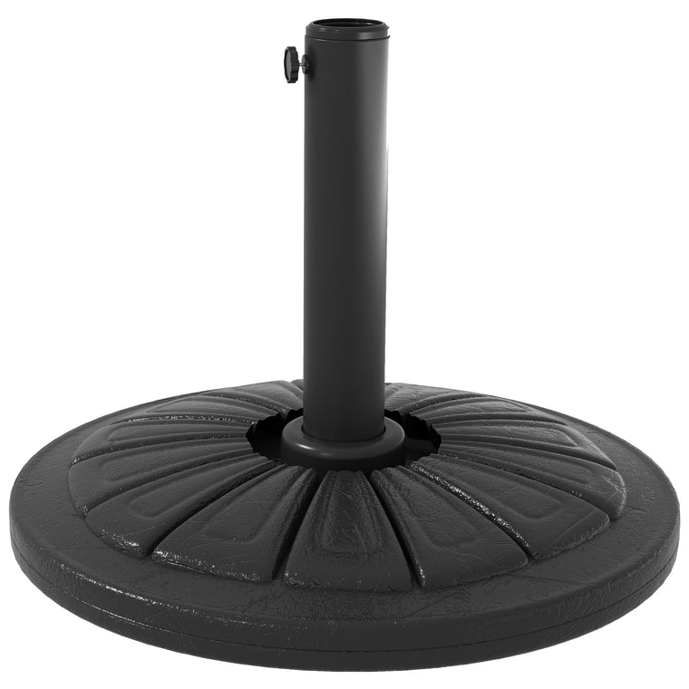 Black Concrete Umbrella Base with Steel Pole