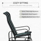 Patio Glider with Breathable Mesh Fabric, Outdoor Glider Chair, Garden Rocking Gliding Seat for Patio, Yard, Porch, Black