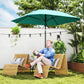 7.6FT Aluminum Patio Umbrella Parasol 8 Ribs Outdoor Market Umbrella with Crank, Push Button Tilt for Deck, Backyard and Lawn, Sky Blue