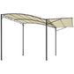 10x8ft Patio Metal Gazebo with Extendable Side Awning Outdoor Shelter Garden Sun Shade Canopy Deck Door Window Awning Cream White