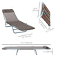 Outdoor Lounge Chair, Portable Adjustable Reclining Seat Folding Chaise Lounge Patio Camping Beach Tanning Chair Bed with Pillow, Brown