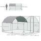 9.2' x 12.5' x 6.5' Silver Galvanized Chicken Coop with Cover