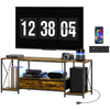 Industrial TV Stand with RGB LED Lights - Rustic Brown