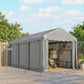 Portable Shed, Outdoor Storage Shed Tent with Roll-up Zipper Door and Removable Sidewalls, Light Grey