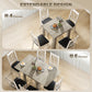 55" Extendable Dining Table for 4-6, Kitchen Table with Steel Slides and Felt Pads for Small Spaces, Grey