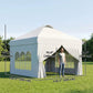 10' x 10' Pop Up Canopy Tent, Instant Sun Shelter, Tents for Parties, with Wheeled Carry Bag, White