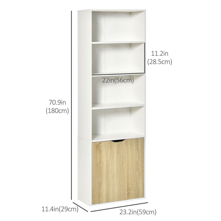 4-Tier Bookshelf with Doors