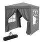 6.6'x6.6' Pop Up Canopy Tent with Sidewalls, Instant Sun Shelter Camping Gazebo with Carry Bag, Grey