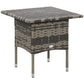 20" Patio Wicker Coffee Table, Outdoor Coffee Table with Plastic Board Underneath the Woven Tabletop for Patio, Garden, Balcony, Black