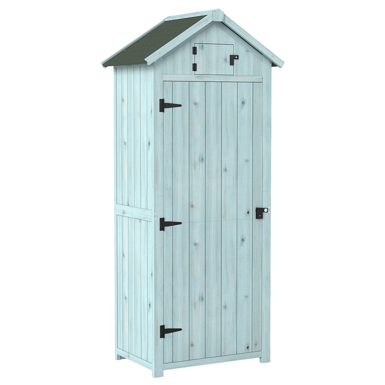 30" x 21" x 71" Storage Shed with Tiered Shelves