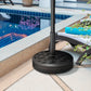 40lbs. Concrete Umbrella Base with Rattan Effect, Heavy Duty Parasol Stand for Outdoor Patio Umbrella, Black