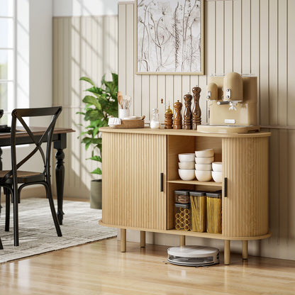 47" Fluted Sideboard with Tambour Sliding Doors
