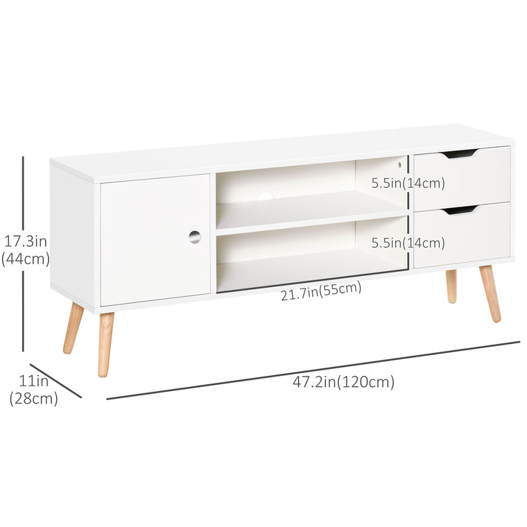 TV Stand for TVs up to 50" with Drawers - White