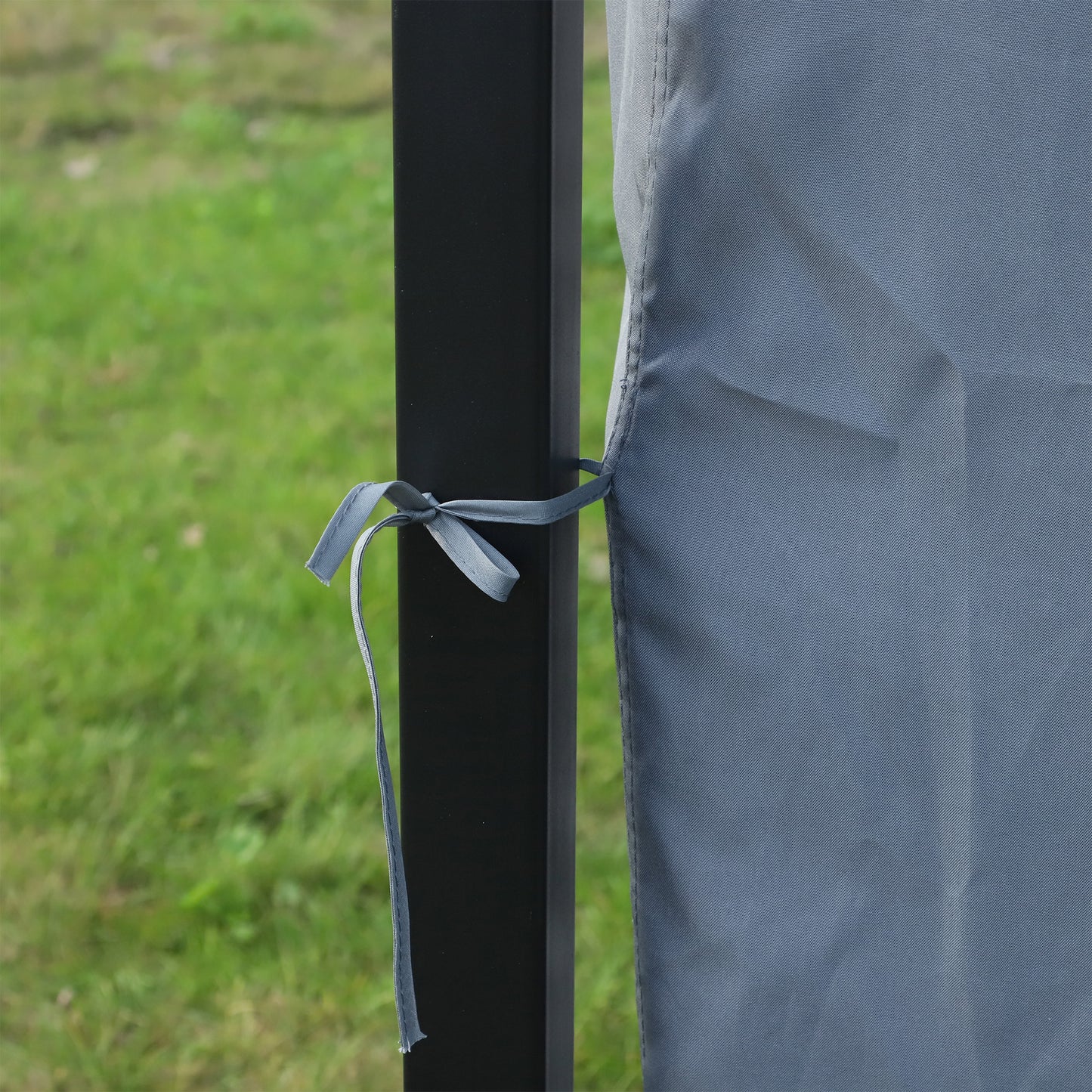 9.8' x 9.8' Garden Aluminium Gazebo Hardtop Roof Canopy Marquee Party Tent Patio Outdoor Shelter with Mesh Curtains & Side Walls, Grey