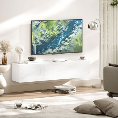 Floating TV Stand with Storage Cupboards