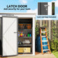 Outdoor Storage Shed, Steel Lean-to Shed with Adjustable Shelf, Lock, Gloves, 5'x3'x6', Dark Grey