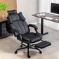 Reclining Office Chair, Executive Desk Chair with Pet-Friendly Fabric, Headrest, Footrest, Swivel Wheels, Black