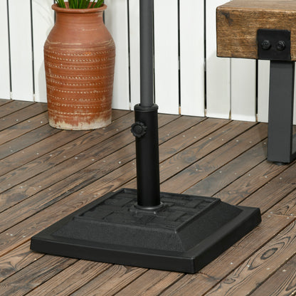 26 lb Black Square Resin Umbrella Base, Heavy Duty