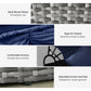 4 Pieces Outdoor Daybed with Retractable Canopy, Wicker Lounger Bed, Conversation Furniture Set, Dark Blue