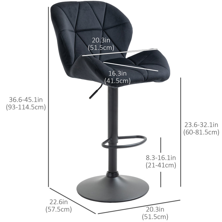 Swivel Adjustable Counter Height Bar Stools, Set of 2