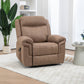 Manual Recliner Chair with Vibration Massage, Side Pockets, Microfibre Reclining Chair Nursing Chair for Living Room, Brown