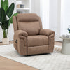Manual Recliner Chair with Vibration Massage, Side Pockets, Microfibre Reclining Chair Nursing Chair for Living Room, Brown