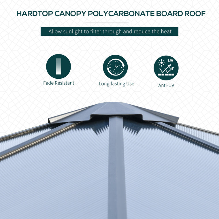 10x10ft Hardtop Gazebo with Aluminum Frame & Curtains