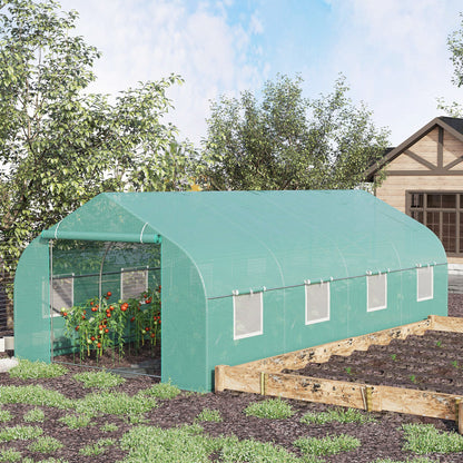 20' x 10' x 7' Green Steeple Walk-In Greenhouse with Anchors