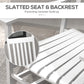 Wooden Patio Rocking Chairs Set of 2, Outdoor Rocker Chairs with Wide Armrests, High Back for Garden, Balcony, White
