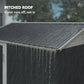 7' x 6' Tall Outdoor Storage Shed, Waterproof Metal Garden Shed with Gloves, Lockable Door, Dark Grey