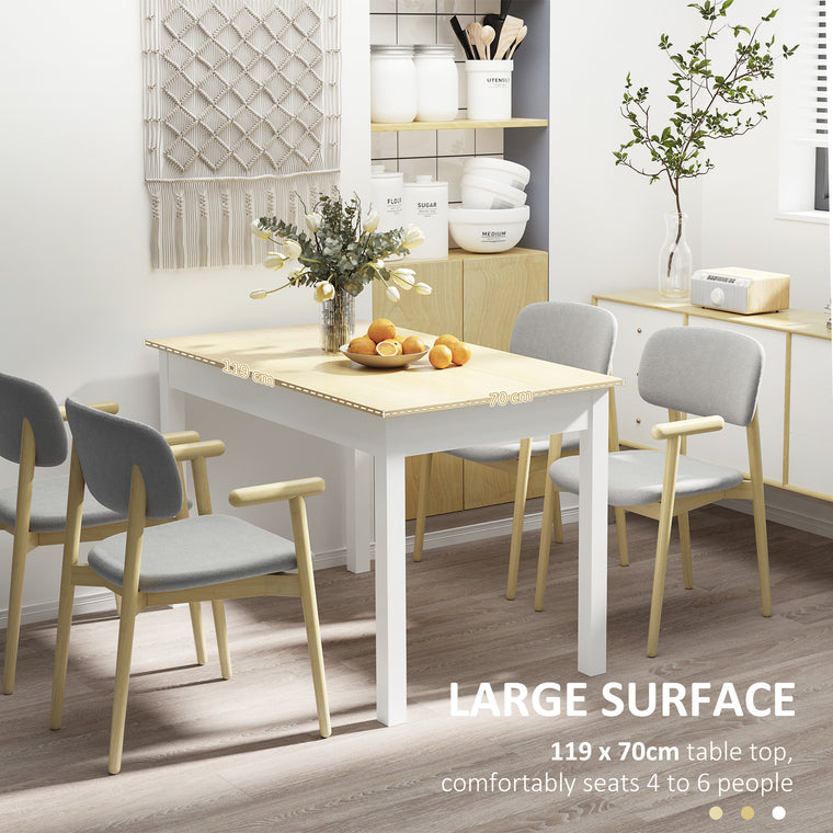 46.9" Dining Table for 4 to 6 - Oak