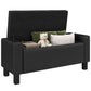 42" Deluxe Faux Leather Padded Storage Ottoman Bench Foot Stool Seat Chair with Organizer, Black