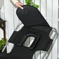 Folding Outdoor Lounge Chair, 5-Level Tanning Chair with Face Hole, Side Pocket, Carry Strap for Beach Pool, Black