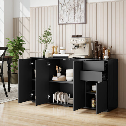 Coffee Bar Cabinet with Push-Open Doors