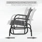 Patio Glider Set of 2 Outdoor Glider Chair with Breathable Mesh Seat & Backrest, Armrests and Metal Frame, Black