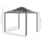 10' x 10' Patio Gazebo Outdoor, Canopy Shelter with Double-tier Roof, Pavilion Sidewalls for Garden Events, Dark Grey